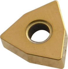 Hertel - WNGA432 S00625 Grade HP610CA Ceramic Turning Insert - TiN Finish, 80° Trigon, 1/2" Inscr Circle, 3/16" Thick, 1/32" Corner Radius - Americas Industrial Supply