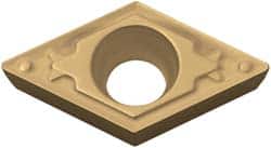 Kyocera - DCMT21.51 HQ Grade TN60 Cermet Turning Insert - TiCN/NbC Finish, 55° Diamond, 1/4" Inscr Circle, 3/32" Thick, 1/64" Corner Radius - Americas Industrial Supply