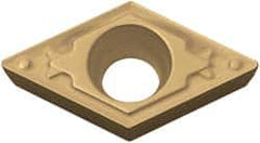 Kyocera - DCMT21.51 HQ Grade TN60 Cermet Turning Insert - TiCN/NbC Finish, 55° Diamond, 1/4" Inscr Circle, 3/32" Thick, 1/64" Corner Radius - Americas Industrial Supply