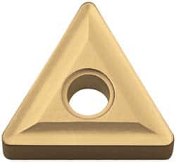 Kyocera - TNMG332 GP Grade PV90 Cermet Turning Insert - TiN Finish, 60° Triangle, 3/8" Inscr Circle, 3/16" Thick, 1/32" Corner Radius - Americas Industrial Supply