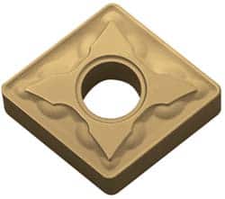 Kyocera - CNMG432 GS Grade PV90 Cermet Turning Insert - TiN Finish, 80° Diamond, 1/2" Inscr Circle, 3/16" Thick, 1/32" Corner Radius - Americas Industrial Supply