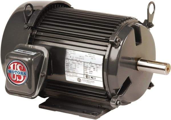 US Motors - 1 hp, TEFC Enclosure, No Thermal Protection, 1740, 1415 RPM, 208-230/460 & 190/380 Volt, 60/50 Hz, Three Phase Premium Efficient Motor - Size 56 Frame, C-Face Mount, 1 Speed, Sealed Ball Bearings, 3.1-3.0/1.5 Full Load Amps, F Class Insulation - Americas Industrial Supply