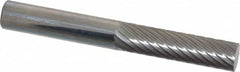 Atrax - 1/4" Cut Diam, 1/4" Shank Diam, Cylinder Head Single Cut Burr - Carbide, Flat End, 1" LOC, 2" OAL - Americas Industrial Supply