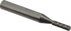 Atrax - 1/8" Cut Diam, 1/4" Shank Diam, Cylinder Head Double Cut Burr - Carbide, Flat End, 5/8" LOC, 2" OAL - Americas Industrial Supply