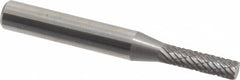 Atrax - 5/32" Cut Diam, 1/4" Shank Diam, Cylinder Head Double Cut Burr - Carbide, Flat End, 5/8" LOC, 2-1/4" OAL - Americas Industrial Supply