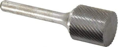 Atrax - 3/4" Cut Diam, 1/4" Shank Diam, Cylinder Head Single Cut Burr - Carbide, Flat End, 3/4" LOC, 2-1/4" OAL - Americas Industrial Supply