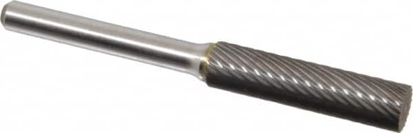 Atrax - 3/8" Cut Diam, 1/4" Shank Diam, Cylinder Head Single Cut Burr - Carbide, Flat End, 1-1/2" LOC, 1-1/2" OAL - Americas Industrial Supply
