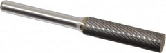 Atrax - 3/8" Cut Diam, 1/4" Shank Diam, Cylinder Head Single Cut Burr - Carbide, Flat End, 1-1/2" LOC, 1-1/2" OAL - Americas Industrial Supply
