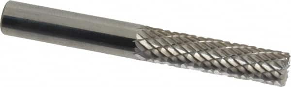 Atrax - 1/4" Cut Diam, 1/4" Shank Diam, Cylinder with End Cut Head Double Cut Burr - End Cut End, 1" LOC, 2" OAL - Americas Industrial Supply