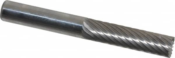 Atrax - 1/4" Cut Diam, 1/4" Shank Diam, Cylinder with End Cut Head Single Cut Burr - Carbide, End Cut End, 1" LOC, 2" OAL - Americas Industrial Supply