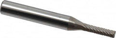 Atrax - 1/8" Cut Diam, 1/4" Shank Diam, Cylinder with End Cut Head Double Cut Burr - End Cut End, 5/8" LOC, 2" OAL - Americas Industrial Supply