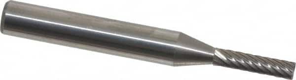 Atrax - 1/8" Cut Diam, 1/4" Shank Diam, Cylinder with End Cut Head Single Cut Burr - Carbide, End Cut End, 5/8" LOC, 2" OAL - Americas Industrial Supply