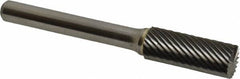 Atrax - 3/8" Cut Diam, 1/4" Shank Diam, Cylinder with End Cut Head Single Cut Burr - Carbide, End Cut End, 1" LOC, 2-1/4" OAL - Americas Industrial Supply