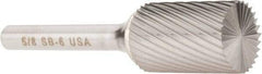 Atrax - 5/8" Cut Diam, 1/4" Shank Diam, Cylinder with End Cut Head Single Cut Burr - Carbide, End Cut End, 1" LOC, 2-3/4" OAL - Americas Industrial Supply