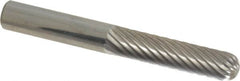 Atrax - 1/4" Cut Diam, 1/4" Shank Diam, Cylinder with Radius Head Single Cut Burr - Carbide, Radius End, 1" LOC, 2" OAL - Americas Industrial Supply