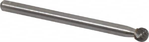 Atrax - 5/32" Cut Diam, 1/8" Shank Diam, Ball Head Single Cut Burr - Carbide, 5/32" LOC, 1-1/2" OAL - Americas Industrial Supply