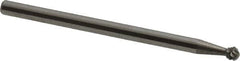 Atrax - 3/32" Cut Diam, 3/32" Shank Diam, Ball Head Double Cut Burr - 3/32" LOC, 1-1/4" OAL - Americas Industrial Supply