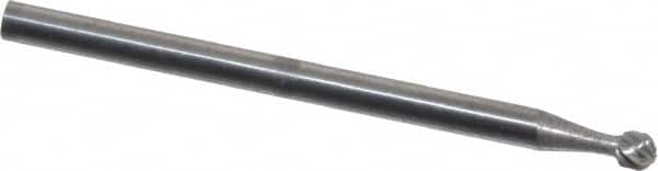 Atrax - 3/32" Cut Diam, 3/32" Shank Diam, Ball Head Single Cut Burr - Carbide, 3/32" LOC, 1-1/4" OAL - Americas Industrial Supply