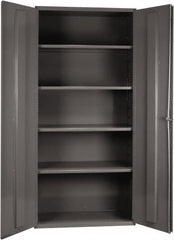 Durham - 4 Shelf Locking Storage Cabinet - Steel, 36" Wide x 24" Deep x 72" High, Gray - Americas Industrial Supply