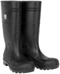MCR Safety - Men's Size 12 Medium Width Plain Knee Boot - Black, PVC Upper, 16" High, Non-Slip, Waterproof - Americas Industrial Supply