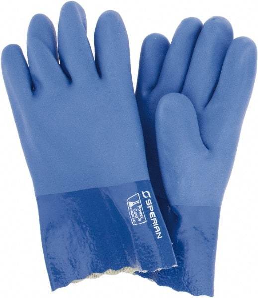 Sperian - 12" Long, PVC Chemical Resistant Gloves - Cotton Lined - Americas Industrial Supply