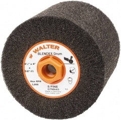 WALTER Surface Technologies - 4-1/2" Diam Aluminum Oxide Unmounted Flap Wheel - 5/8" Hole, 5/8-11 Thread, 4" Wide, Nonwoven, Very Fine Grade, 3,800 Max RPM - Americas Industrial Supply