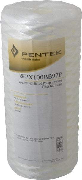 Pentair - 4-1/2" OD, 100µ, Fibrillated Polypropylene String-Wound Cartridge Filter - 9-7/8" Long, Reduces Sediments - Americas Industrial Supply