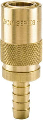 Parker - Nonthreaded Brass Hydraulic Hose Hose Barb Coupler & Straight Fitting - 200 psi, 3 GPM, 3/8" Hose Diam, Series Moldmate - Americas Industrial Supply