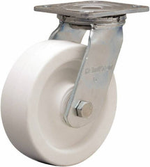 Hamilton - 6" Diam x 2" Wide x 7-1/2" OAH Top Plate Mount Swivel Caster - Polyolefin, 750 Lb Capacity, Delrin Bearing, 4 x 4-1/2" Plate - Americas Industrial Supply