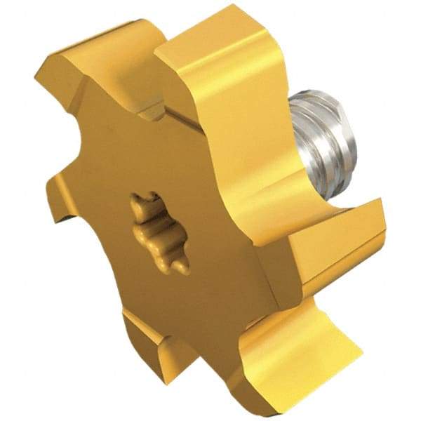 Iscar - MM TS-H Grade IC328 Carbide T-Slot Milling Tip Insert - TiCN Finish, 6 Flutes, 0.768" Cutting Diam, 0.136" Depth of Cut, 0.016" Cnr Rad - Americas Industrial Supply