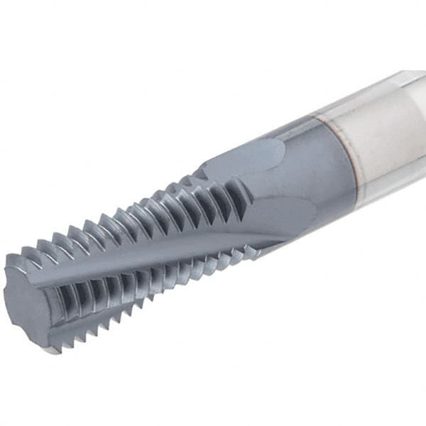 Iscar - M5x0.80 ISO, 0.142" Cutting Diam, 3 Flute, Solid Carbide Helical Flute Thread Mill - Internal Thread, 0.36" LOC, 2-1/2" OAL, 1/4" Shank Diam - Americas Industrial Supply