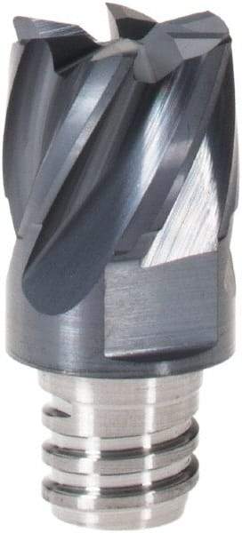 Iscar - MM EC Grade IC908 Carbide End Milling Tip Insert - TiAlN Finish, 6 Flutes, 3/8" Cutting Diam, 0.275" Depth of Cut, 0.512" Extension, 0.015" Cnr Rad, 30° Helix - Americas Industrial Supply