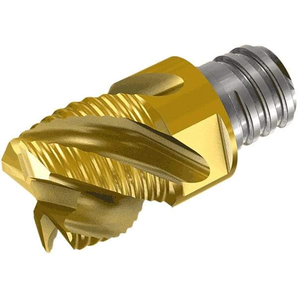 Iscar - MM EC Grade IC908 Carbide End Milling Tip Insert - TiAlN Finish, 8 Flutes, 5/8" Cutting Diam, 0.47" Depth of Cut, 0.81" Extension, 0.03" Cnr Rad, 30° Helix - Americas Industrial Supply