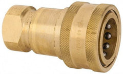 Parker - 3/4 NPTF Brass Hydraulic Hose Female Pipe Thread Coupler - 1,000 psi, 28 GPM - Americas Industrial Supply