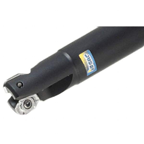 Iscar - 1-1/4" Cut Diam, 0.63" Max Depth of Cut, 1-1/4" Shank Diam, 8" OAL, Indexable Square Shoulder End Mill - Cylindrical Shank, 90° Lead Angle, Through Coolant, Series Helialu - Americas Industrial Supply