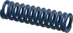 Associated Spring Raymond - 3/8" Hole Diam, 3/16" Rod Diam, 1-1/4" Free Length, Blue Die Spring - 33.8 Lb Max Deflection, 0.63" Max Deflection, Medium Duty, Chromium Alloy Steel - Americas Industrial Supply