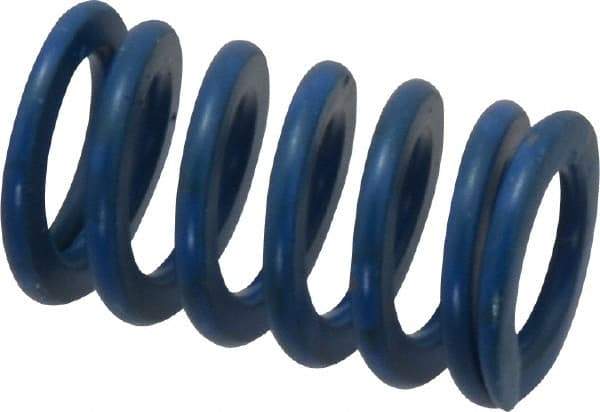 Associated Spring Raymond - 5/8" Hole Diam, 11/32" Rod Diam, 1" Free Length, Blue Die Spring - 82 Lb Max Deflection, 0.5" Max Deflection, Medium Duty, Chromium Alloy Steel - Americas Industrial Supply