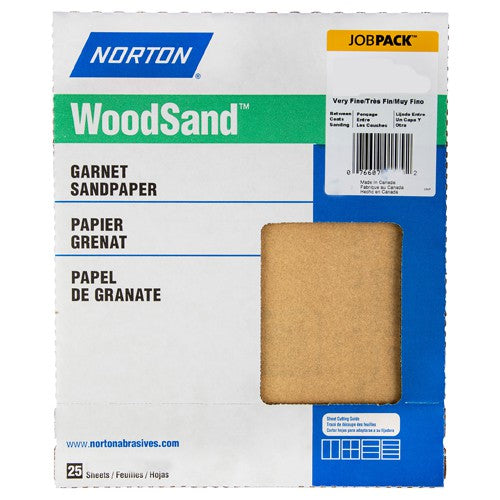 11″ × 9″ Woodsand A511 Paper Sheet 220 Grit Very Fine Garnet - Americas Industrial Supply