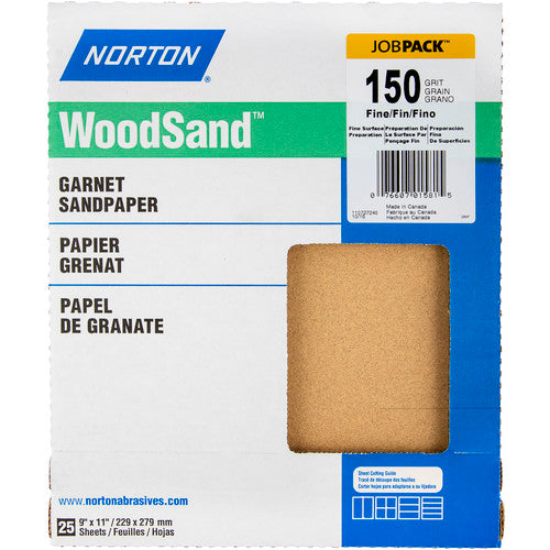 11″ × 9″ Woodsand A513 Paper Sheet 150 Grit Fine Garnet - Americas Industrial Supply
