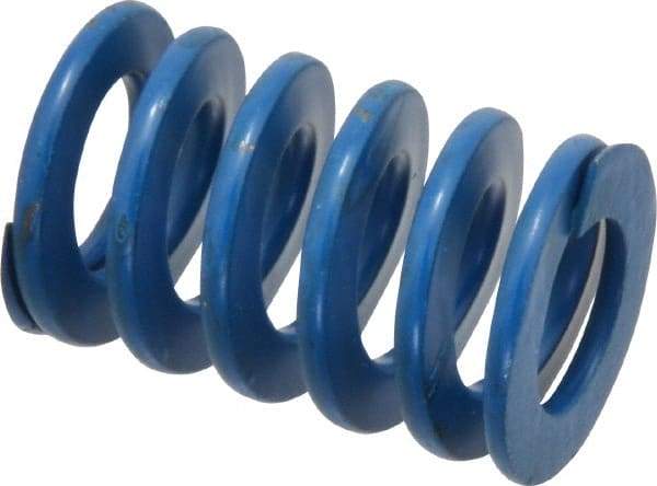 Associated Spring Raymond - 1" Hole Diam, 1/2" Rod Diam, 1-1/2" Free Length, Blue Die Spring - 262.5 Lb Max Deflection, 0.75" Max Deflection, Medium Duty, Chromium Alloy Steel - Americas Industrial Supply