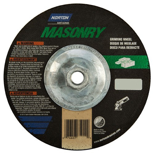 ‎7″ × 1/4″ × 5/8″-11 Non-Woven Depressed Center Wheel Type 27 24 Grit Silicon Carbide - Americas Industrial Supply