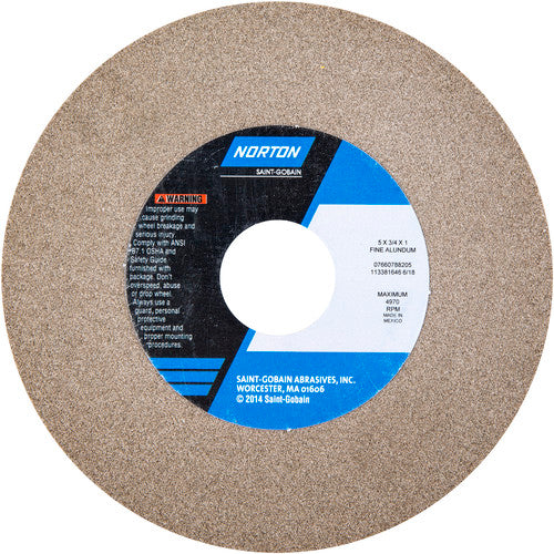 5 × 3/4 × 1″ Gemini Bench and Pedestal Wheel 57A 100 K VBE Type 01 - Americas Industrial Supply