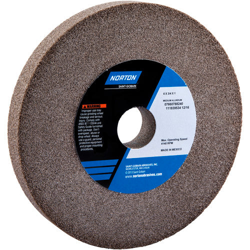 6 × 3/4 × 1″ Gemini Bench and Pedestal Wheel 57A 60 N VBE Type 01 - Americas Industrial Supply