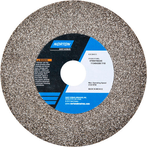 6″ × 3/4″ × 1″ Gemini Alundum Bench & Pedestal Wheel Type 01 Straight 36/46 - Americas Industrial Supply