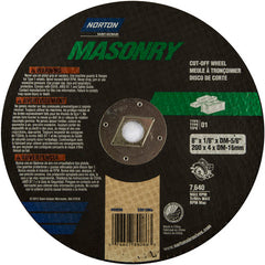 8″ × 1/8″ × 5/8″ Circular Saw Cut-Off Wheel Type 01 Straight 24 Grit Silicon Carbide - Americas Industrial Supply