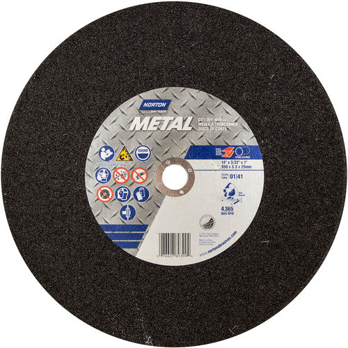 14″ × 7/64″ × 1″ Metal Chopsaw Cut-Off Wheel Type 01 Straight 36 Grit Aluminum Oxide - Americas Industrial Supply
