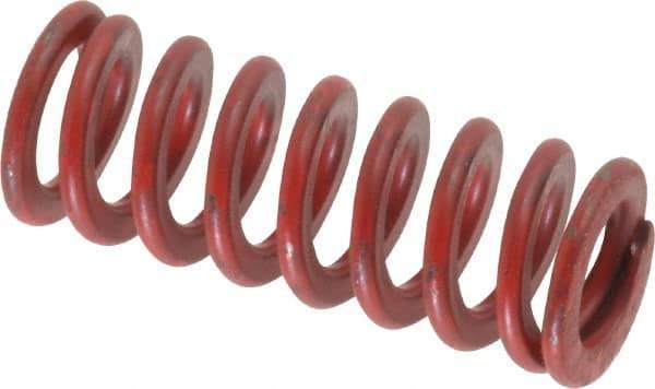 Associated Spring Raymond - 1/2" Hole Diam, 9/32" Rod Diam, 1-1/4" Free Length, Red Die Spring - 60.1 Lb Max Deflection, 0.46" Max Deflection, Medium Heavy Duty, Chromium Alloy Steel - Americas Industrial Supply