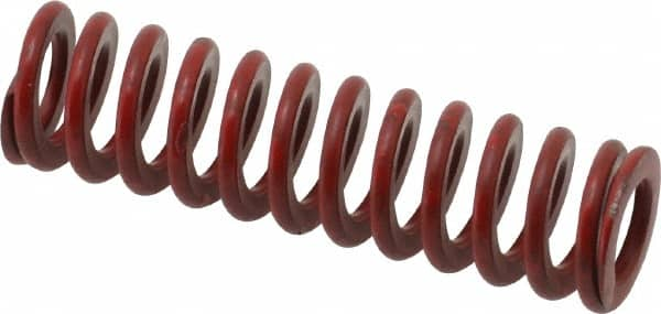 Associated Spring Raymond - 1/2" Hole Diam, 9/32" Rod Diam, 1-3/4" Free Length, Red Die Spring - 55 Lb Max Deflection, 0.65" Max Deflection, Medium Heavy Duty, Chromium Alloy Steel - Americas Industrial Supply