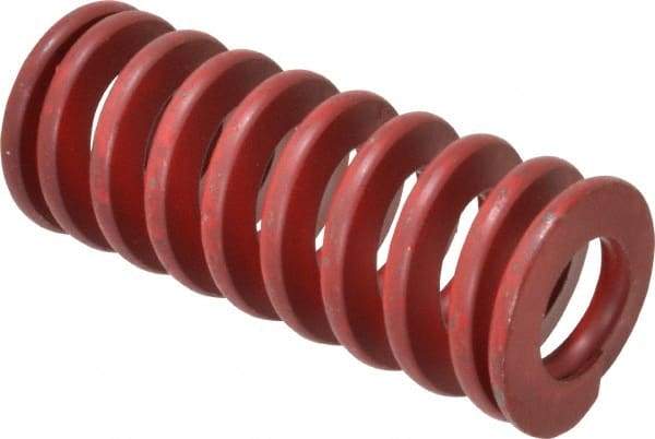 Associated Spring Raymond - 1-1/4" Hole Diam, 5/8" Rod Diam, 3" Free Length, Red Die Spring - 568.3 Lb Max Deflection, 1.11" Max Deflection, Medium Heavy Duty, Chromium Alloy Steel - Americas Industrial Supply