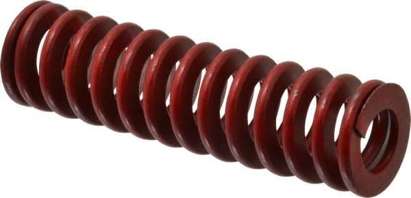 Associated Spring Raymond - 1-1/4" Hole Diam, 5/8" Rod Diam, 4-1/2" Free Length, Red Die Spring - 532.8 Lb Max Deflection, 1.67" Max Deflection, Medium Heavy Duty, Chromium Alloy Steel - Americas Industrial Supply